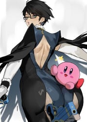 1girls ass bayonetta bayonetta_(character) breasts female female_focus kirby kirby_(series) large_ass large_breasts light-skinned_female light_skin looking_at_viewer looking_back mature_female ongjolpark thick_thighs thighs wide_hips