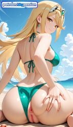 1girls 2026 ai_assisted ai_generated anime anus ass ass_grab bangs beach big_ass bikini blonde_hair blue_sky boobs booty breasts bust butthole cloud earrings female_genitalia genitals grabbing_own_ass green_bikini hi_res high_quality high_resolution highres jewelry long_hair mythra mythra_(xenoblade) patreon patreon_username pussy sky skypassion stable_diffusion swept_bangs swimsuit tiara tits uncensored uncensored_pussy uncensored_vagina watermark xenoblade_(series) xenoblade_chronicles_(series) xenoblade_chronicles_2 yellow_eyes