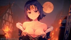 animated animated_gif anna_anon gif paizuri paizuri_under_clothes pov smirking tora_(anna_anon)