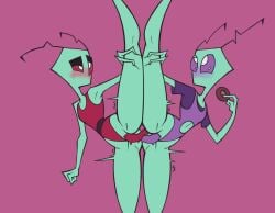 2020 2_fingers 2boys alien alien_humanoid almighty_tallest_purple almighty_tallest_red anal anal_penetration anal_sex antennae_(anatomy) armpits ass blush blushing butt clothed clothed_male clothing clothing_aside crossdressing dessert digital_drawing_(artwork) digital_media_(artwork) doughnut duo erection femboy feminine_male fingers food gay genital_fluids genitals girly green_body green_skin hand_on_leg hand_on_thigh hi_res holding_food holding_object humanoid ineffective_clothing invader_zim irken leotard lewdofdoom lifting_leg looking_pleasured looking_up male male/male narrowed_eyes nickelodeon orgasm orgasm_face orgasm_from_anal pak pastry penetration penis pink_background pose purple_clothing purple_eyes purple_leotard purple_topwear red_clothing red_eyes red_leotard red_topwear revealing_clothes sex shaking simple_background skimpy slim slim_male small_waist sportswear standing tentacle_penis the_almighty_tallest thick_thighs topwear unusual_anatomy unusual_genitalia unusual_penis wide_eyed wide_hips