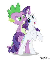 2d accurate_art_style blue_eyes cutie_mark equine female feral fingering friendship_is_magic full_color green_eyes hair horn horse interspecies long_hair male my_little_pony open_mouth pony purple_hair quadruped rarity_(mlp) smile smooth_skin spike_(mlp) tail tongue yorik