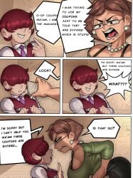 1girl1boy 1milf big_breasts big_butt comic detnox dominant_female mature_female milf older_female restaurant tagme video waiter