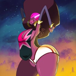 1girls ass big_ass big_breasts breasts cartoon_network female garnet_(steven_universe) nipple_bulge nipples shy_green solo steven_universe