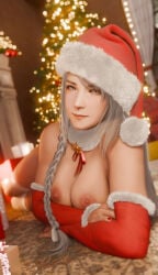 1girl 1girls 3d 3d_(artwork) bare_legs boobs boobs_out breasts breasts_out christmas female final_fantasy final_fantasy_xvi jill_warrick lingerie naked naked_female nipples nude nude_female ria-neearts santa_hat silver_hair sitting solo solo_female square_enix stockings tits tits_out
