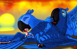 avian beak beakjob bird blowjob blu_(rio) blue_sky_studios closed_eyes cum fellatio female feral jewel_(rio) macaw oral oral_sex orgasm parrot penis rio_(film) rio_(series) sex