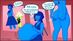 2girls ass ass_grab big_ass big_butt blue_skin digestion digestion_noises fat_ass fat_butt female female_pred female_prey green_skin gurgling gurgling_belly huge_ass huge_belly huge_butt lapis_lazuli_(steven_universe) nastypeartist peridot_(steven_universe) same_size_vore shortstack steven_universe vore vore_belly