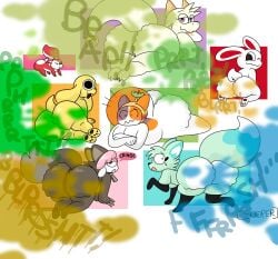 2boys 2d 2d_(artwork) 3girls anthro ass ass_focus big_ass black_eyes brappycatty bubble_ass bunny burger_hat cat cheezborger_(chikn_nuggit) chikn_nuggit chikn_nuggit_(chikn_nuggit) cofi_(chikn_nuggit) cyan_body digital_media_(artwork) dog doggystyle dragon fart fart_fetish farting farting_at_viewer fox fwench_fwy_(chikn_nuggit) hawt_saus_(chikn_nuggit) image iscream_(chikn_nuggit) laying_down laying_on_stomach leggings looking_at_viewer looking_back male male_focus multiple_females nervous non-binary open_mouth paws red_body red_pupils serious sheep slushi_(chikn_nuggit) smile squirrel sunniefunnie surprised sweatdrop tag_panic tagme talking teasing teasing_viewer tiny_male unknown_gender white_body wink winking_at_viewer wolf_costume yellow_body