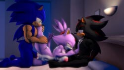 1girls 2boys 3d 3d_(artwork) anthro anthro_on_anthro bed bedroom black_fur blaze_the_cat blowjob blue_fur breasts domestic_cat eyelashes feet female furry furry_female furry_male furry_only genitals hands_on_legs hedgehog indoors interspecies interspecies_sex leg_up lying_on_back male male/male/female mammal mature mature_female mature_male nipples nude open_mouth penis penis_in_pussy purple_fur pussy sega sex shadow_the_hedgehog sonic_(series) sonic_the_hedgehog sonic_the_hedgehog_(series) sonicthebitch straight straight_sex tail threesome