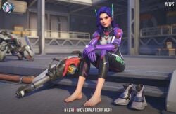 1girls ai_assisted ai_generated d.mon feet_fetish feet_together feet_up overwatch