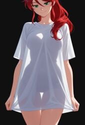 1girls ai_generated female female_only light-skinned_female long_hair pyrrha_nikos red_hair red_hair_female rwby shiny_hair shiny_skin solo solo_female tagme