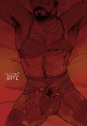 1boy disco_elysium hairy hairy_armpits hairy_chest hairy_male jean_vicquemare lingerie lingerie_only male_in_lingerie male_lingerie male_nipples sourgoat tagme yaoi