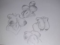 belly big_breasts breasts female female_focus female_only monochrome pencil_(artwork) pencil_sketch practice sketch sokowyty thick