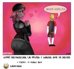 1boy 1girls aged_up aged_up_character ass brown_skin butt clothed clothed_female clothed_male clothing eyes hat helmet helmet_girl hetero heterosexual heterosexual_female heterosexual_male hips interracial latina latina_female latina_gilf light-skinned_male light_skin nate_(soyjak.party) rapetard red_hair short_hair soyjak.party straight straight_hair thighs white_skin wide_hips wide_thighs yellow yellow_hair