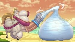 adult_swim beach ber00 big_lips condom condom_filling condom_on_penis cumflation equine equine_penis futanari hi_res huge_ass huge_breasts huge_penis huge_testicles hyper_cum hyper_futa hyper_genitalia hyper_penis orgasm orgasm_face rick_and_morty tagme tight_clothing