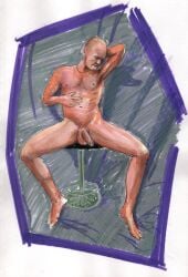 acrylic_paint_(medium) big_dick big_penis cock cock_out dick gay_art hand_drawn hand_drawn_art hard_on male male_only marker_(artwork) marker_(medium) naked naked_male nude nude_male penis sketches_by_adab skinny_male