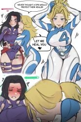 1futa 1girls 2girls arms_above_head arms_behind_head arms_up big_breasts blowjob blush blushing boobs comic comic_page dickgirl fellatio futa futanari game healing hourglass_figure invisible_woman invisible_woman_(marvel_rivals) kneeling kneeling_oral_position large_breasts legs legs_together marvel marvel_rivals pleasure_face pleasured psylocke psylocke_(marvel_rivals) psylocke_(sai)_(vengeance) sexy_body sexy_pose sucking_penis text thick_hips thick_legs thick_thighs thighs tight_clothing tight_fit tight_pussy tying_hair video_games