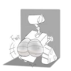anthro big_butt butt disney embarrassed hi_res looking_back machine male petbasilisk pixar robot robot_anthro solo standing wall-e wall-e_(character)