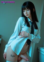 1boy ai_generated ass balls femboy otoko_no_ko penis shirt tattoo trap yaoi