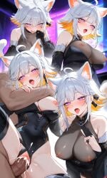 ahe_gao ai_generated big_breasts demenishki hairy_pussy heart-shaped_pupils indie_virtual_youtuber livestream sex