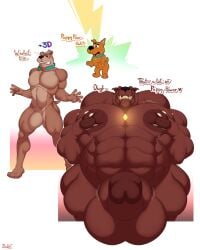 abs anthro balls belly belly_expansion big_balls big_belly big_muscles big_penis bobthetanuki body_size_growth brown_body brown_fur canid canine canis collar dialogue domestic_dog erection expansion fur genitals glans growth hanna-barbera hi_res huge_balls huge_belly huge_muscles huge_penis hyper hyper_balls hyper_genitalia hyper_muscles hyper_penis male mammal moobs muscle_growth musclegut muscular muscular_male nude pecs penis scooby-doo_(series) scrappy-doo sequence sharp_teeth simple_background size_transformation solo teeth text transformation white_background