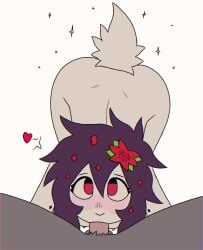 2025 absurd_res accessory alexa_(crischar_foxito) ambiguous_species anthro anthro_pov back_dimples back_groove balls blush breasts butt crischar_foxito digital_drawing_(artwork) digital_media_(artwork) duo ear_piercing ears_down eyelashes fellatio female first_person_view flower flower_in_hair fur genitals grey_body grey_fur hair hair_accessory heart_symbol hi_res lagomorph leporid looking_at_viewer male male/female male_pov mammal messy_hair monotone_body monotone_fur nipples nude nude_anthro nude_female nude_male offscreen_male oral penetrating_pov penile penis petals piercing pink_nipples pink_penis pivoted_ears plant purple_hair rabbit red_eyes red_flower red_heart rose_(flower) rose_petals scut_tail sex short_tail simple_background solo_focus sparkles speech_bubble tail white_background white_body white_fur