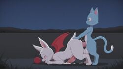 3_toes 4k absurd_res ai_generated all_fours anal anal_penetration animal_genitalia anthro anthro_on_anthro anthro_penetrated anthro_penetrating anthro_penetrating_anthro balls big_balls big_ears big_penis blue_body blue_fur blush blush_lines bodily_fluids butt crossover cum cum_in_ass cum_inside cum_on_body cum_on_butt cum_on_ground cum_on_penis duo exceed eyebrows fairy_tail fangs feet felid final_fantasy final_fantasy_tactics fluffy fluffy_tail fur genital_fluids genitals grass half-closed_eyes hand_on_butt happy_(fairy_tail) hi_res huge_balls huge_penis long_ears long_tail looking_at_another looking_at_partner male male/male male_penetrated male_penetrating male_penetrating_male mammal moogle motion_lines moutain mouth_closed narrowed_eyes night open_mouth open_smile outside_sex paws penetration penile penile_penetration penile_spines penis penis_in_ass plains plant pom_poms red_eyes red_wings saliva sex sheath short_tail sky smile smiling_at_partner snout square_enix standing star tail teeth toes whiskers white_body white_fur wings yiff_ai_(director)