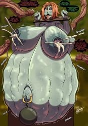 big_belly big_boobs chain cum_inflation cum_on_belly glitch_productions green_skin hyper_belly inflation melancholy_(the_gaslight_district) outie_navel rod_akihiro squatting the_gaslight_district
