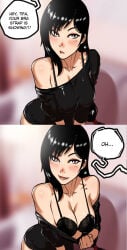 before_and_after black_hair bra_strap_is_showing_(meme) final_fantasy ganassa meme tifa_lockhart
