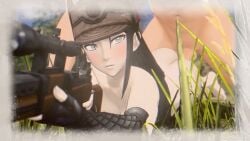 1boy 1girls 3d ass battlefield black_hair blowjob completely_nude completely_nude_female completely_nude_male field grass grass_field gray_eyes kai_schulen lazyprocrastinator light-skinned_female light-skinned_male military_cap military_coat military_hat nude nude_female nude_male on_side outdoors pov prone prone_bone prone_bone_position prone_position reverse_cowgirl_position sega senjou_no_valkyria_(series) sex sidefuck sniper sniper_rifle tagme twerking unseen_male_face vagina vaginal_penetration vaginal_sex valkyria_chronicles valkyria_chronicles_4 video wiggling_ass wiggling_butt