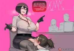 1boy 1femboy 1futa 1futanari abs ai_generated aroused aroused_face athletic athletic_female big_ass big_breasts big_butt big_thighs black_gloves blowjob blush bra breasts breath brown_hair caption cleavage cock collarbone comic comic_page comics curvy curvy_body curvy_female curvy_figure cute cute_face deep_blowjob deepthroat desk dick dickgirl dominant dominant_futa dominated domination dominatrix english english_text erect_nipples erect_penis erection fellatio female femboy feminine futa futa_on_male futanari glasses hidden hidden_sex hoorpy hourglass_figure id_card intersex lanyard large_penis male miniskirt mole nipples oc office_clothing office_lady office_sex oral oral_penetration oral_sex original original_character otokonoko pantyhose patreon patreon_logo patreon_username pencil_skirt penis penis_in_mouth petite petite_body petite_breasts petite_female pink_background saliva sexy sexy_body sexy_pose short_hair sitting skirt sleeves_rolled_up speech_bubble story submission submissive submissive_human submissive_male sucking sucking_penis text thick_thighs thighs toned under_table under_table_oral underwear voluptuous voluptuous_female