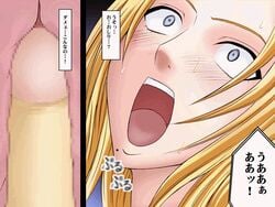 1boy 1girls anal animated bleach blonde_hair bouncing_breasts breasts censored closed_eyes crimson_comics gasp large_breasts long_hair matsumoto_rangiku nude penetration penis rape screaming sex straight text