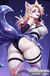 1girls 2026 5_fingers ahri ahri_(league_of_legends) ai_generated anthro arm_warmers artist_name ass bedroom_eyes big_ass big_breasts big_butt black_arm_warmers black_gloves black_panties black_underwear blonde_hair blue_eyes blue_thighhighs blush blush_lines blushing breasts bubble_ass bubble_butt busty butt cameltoe canid canine child_bearing_hips choker claws crop_top crystal crystal_tail curvaceous curvy curvy_body curvy_female curvy_figure deviantart_logo dumptruck_ass dumptruck_butt enormous_ass enormous_butt eyelashes eyeshadow female female_focus female_only finger_claws fingerless_gloves fox furrification furry gigantic_ass gigantic_butt glistening glistening_ass glistening_body glistening_butt glistening_fur glistening_legs glistening_thighs hi_res highlights_(coloring) huge_ass huge_butt huge_hips huge_thighs illustrious_(stable_diffusion) inner_ear_fluff large_ass large_breasts large_butt latex latex_thighhighs league_of_legends long_hair long_tail looking_at_viewer looking_back looking_back_at_viewer mammal massive_ass massive_butt miniskirt narrowed_eyes open_smile panties patreon_logo pawpads pink_hair pink_highlights purple_eyeshadow riot_games round_ass round_butt seductive seductive_look skirt snout solo solo_focus stable_diffusion star_guardian_ahri thick_ass thick_butt thick_thighs thighhighs thunder_thighs two_tone_hair underwear voluptuous voluptuous_anthro voluptuous_female watermark whisperingveil white_body white_fur wide_hipped_anthro wide_hipped_female wide_hips