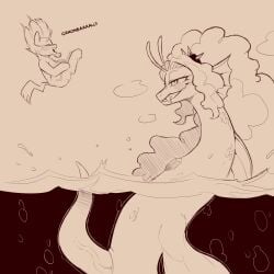 1:1 2026 antennae_(anatomy) big_penis blush blush_lines chest_gem cold-blooded-twilight curly_hair duo earth_pony equid equine female feral fin gem genitals hair half-closed_eyes hasbro hi_res horse huge_penis imminent_rape imminent_sex long_hair male mammal monochrome my_little_pony narrowed_eyes open_mouth open_smile partially_submerged penis pony sea_serpent side_view smile snout steamy_breath vein veiny_penis