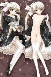 female dakimakura kasugano_sora long_hair lying silver_hair white_hair yosuga_no_sora