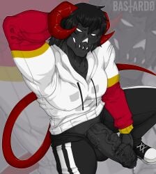 absurd_res balls bastardo big_balls big_muscles big_pecs big_penis bodily_fluids bone clothed clothing demon erection genital_fluids genitals hair hi_res horn huge_penis humanoid humanoid_genitalia humanoid_penis hybrid looking_at_viewer male microsoft minecraft mojang muscular muscular_male not_furry pecs penis precum simple_background skeleton solo tail thick_penis vein wither xbox_game_studios
