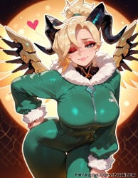 1girl 1girls ai_generated angela_ziegler bangs blizzard_entertainment blonde blonde-haired_female blonde_female blonde_hair blue_eyes blush breasts breasts, bunilew camel_toe cameltoe cleavage clothed clothed_female curvy dr._ziegler female female_focus female_only focus fringe fully_clothed large_breasts mercy nipples nipples_covered nipples_visible_through_clothing onesie overwatch overwatch_2 pale_skin ponytail pussy sfw solo solo_female solo_focus teeth tight_clothes tight_clothing uncensored wings