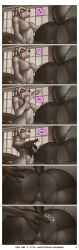 absurd_res alphonse_(james_howard) anal anal_fingering anthro bisexual_male bodily_fluids canid canine canis comic dialogue domestic_cat domestic_dog felid feline felis female female_fingering_male fingering group group_sex hi_res james_howard jill_(james_howard) male male/female male/male mammal patreon penetration richard_(james_howard) sex sweat threesome trio vaginal vaginal_penetration wolf