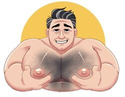 2026 artist_request bara chest_hair dilf disney gay hoppers male male_only mayor_jerry muscular nipples pixar simple_background tagme yaoi