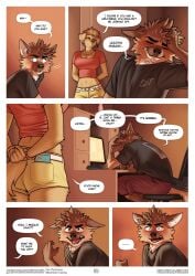 anthro big_breasts bird_dog bracelet cellphone clara_(meesh) domestic_dog ear_piercing expressionless female golden_retriever golden_retriver jacob_(meesh) jewelry looking_at_viewer mammal meesh phone piercing pussy