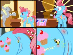 2012 anus ass b.sting bee bee_sting cup_cake_(mlp) derpy_hooves equine female friendship_is_magic hair my_little_pony pain pink_hair pussy raised_tail smooth_skin solo sting what