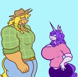 animated applejack_(mlp) big_breasts breasts cleavage dapper_little_arts female furry huge_breasts hyper_breasts rarity_(mlp) tagme thick_thighs video wardrobe_malfunction wide_hips