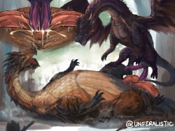 cloaca dragon fatalis_(monster_hunter) feral_on_feral forest_background lao-shan_lung monster_hunter spectator unferalistic