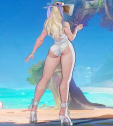 1girls ass ass_focus big_ass emma_frost emma_frost_(marvel_rivals) female female_only marvel marvel_rivals solo solo_focus swimsuit thick_thighs