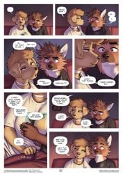 anthro big_breasts bird_dog bracelet breast_drop cellphone clara_(meesh) comic domestic_dog ear_piercing expressionless female golden_retriever golden_retriver jacob_(meesh) jewelry looking_at_viewer mammal meesh nipple_piercing phone piercing pussy