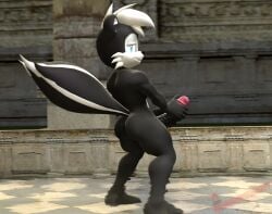 3d_(artwork) anthro archie_comics athletic big_penis black_body black_fur blue_eyes butt digital_media_(artwork) full-length_portrait fur genitals geoffrey_st._john glans humanoid looking_at_viewer looking_back looking_back_at_viewer male mammal masturbation mephitid nude penile penile_masturbation penis pink_glans portrait redalertnsfwalert sega shallow_water skunk solo sonic_the_hedgehog_(archie) sonic_the_hedgehog_(comics) sonic_the_hedgehog_(series) source_filmmaker_(artwork) two-handed_masturbation vein veiny_penis water watermark