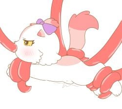 abdominal_bulge ambiguous_penetration anc berry_(love_for_my_cutie) blush bow_ribbon domestic_cat felid feline felis female feral fur love_for_my_cutie mammal oral oral_penetration penetration restrained restrained_by_tentacles sex solo tentacle_in_mouth tentacle_penetration tentacle_sex tentacles white_body white_fur