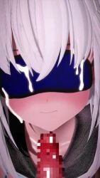 1boy 1girls 3d animal_ears apo_(apokurin2) areolae blindfold blindfolded blindfolded_female blowjob blush breasts censored cum cum_in_mouth cum_on_face cum_on_mask cum_twice fellatio fox_ears fox_girl hololive hololive_gamers hololive_gen_2 hololive_japan huge_breasts light-skinned_female light-skinned_male light_skin mosaic_censoring nipples nose_blush penis shirakami_fubuki swallowing_cum tagme video virtual_youtuber white_hair