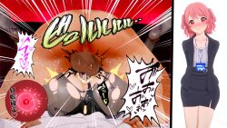 1boy 1girls 3d blush creampie cum cum_in_pussy cum_inside female mating_press momoi_airi panties panties_aside pantyhose penetration pink_hair project_sekai sex