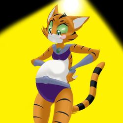 anthro belly cat_starfire clothed clothed_female clothes clothing comic dc dc_comics eyeofcalamity feline female female_only fur furry oral_vore starfire stomach_bulge superheroine teen_titans vore