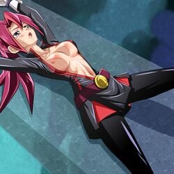 blush kari_tsukumo purple_eyes red_hair tagme tsukumo_akari yu-gi-oh! yu-gi-oh!_zexal